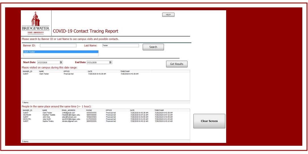 Using Argos for Contact Tracing at BSU