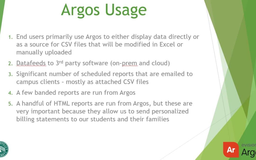 Argos and Colleague: Reporting Key Data at Jacksonville University